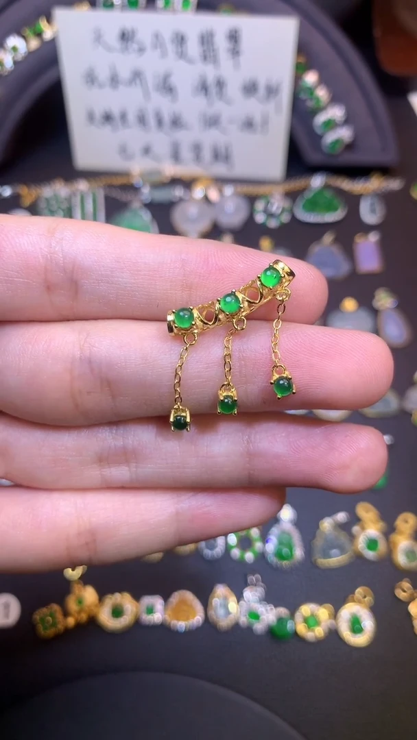 吊坠(不含链)银S925镶嵌翡翠时***谎1