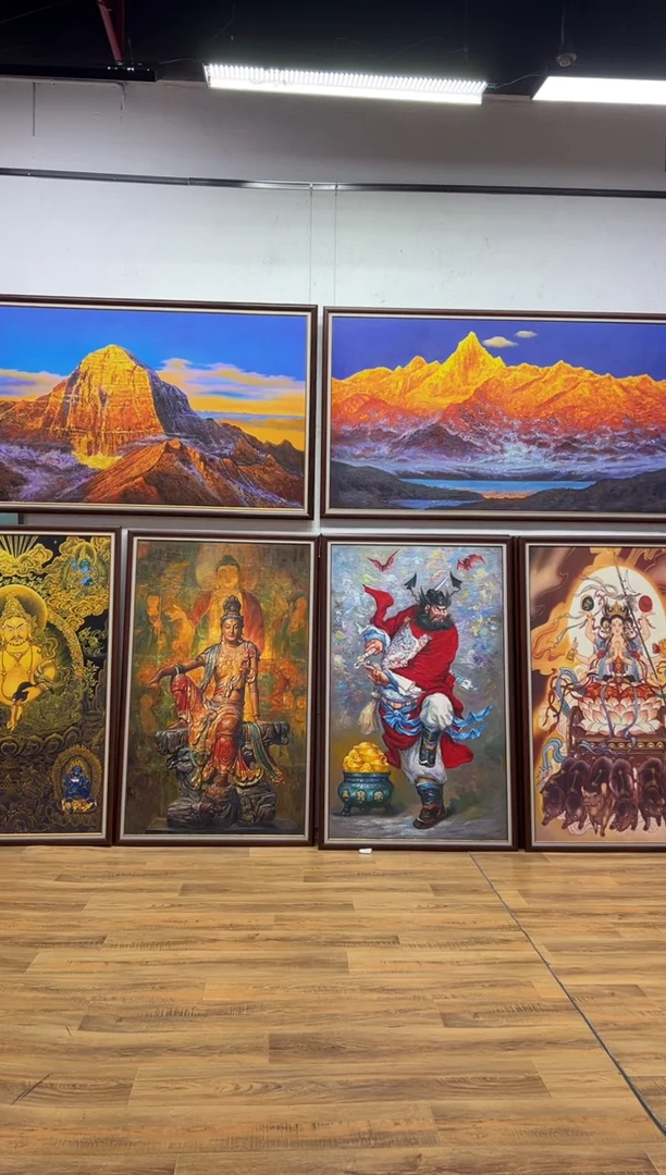 油画春***客【张俊龙】钟馗加金山办公室客厅茶室客厅挂画油画版画