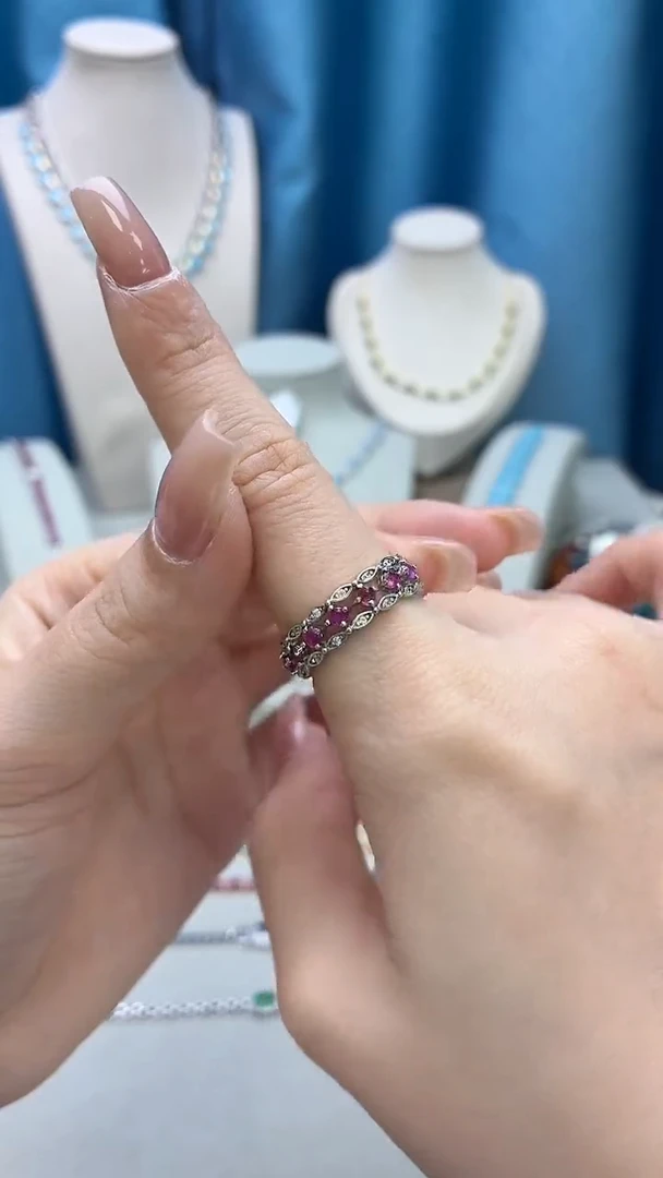 银S925镶嵌戒指红宝石205JH0101产品一个（多样性）