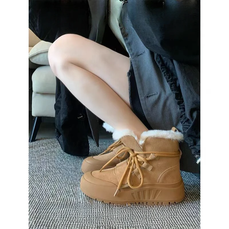 9955-1艾拉雪地靴真皮真毛羊毛短靴