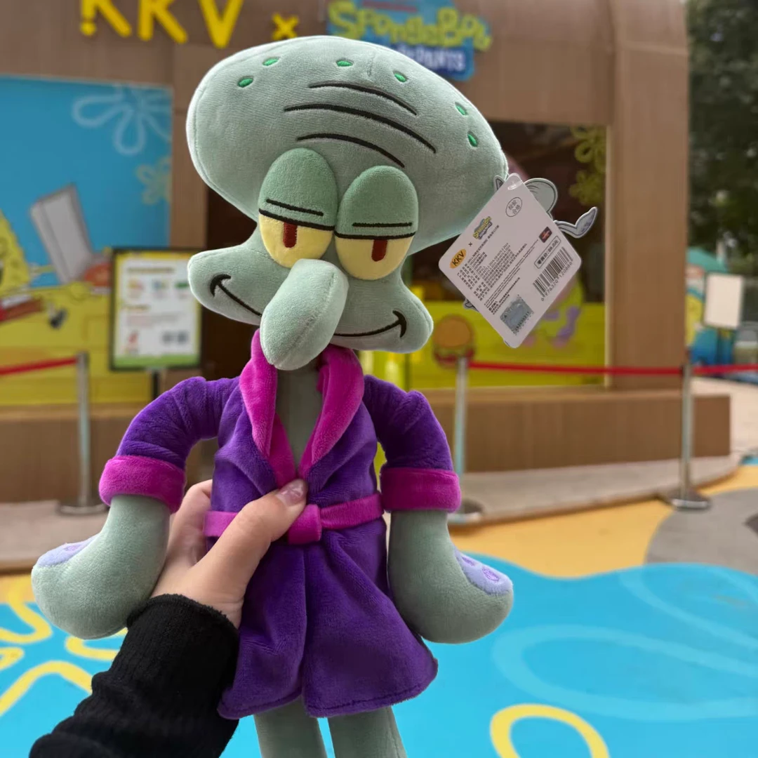 海绵宝宝周边章鱼哥长袍睡衣可爱毛绒卡通公仔松弛感毛绒玩具摆件