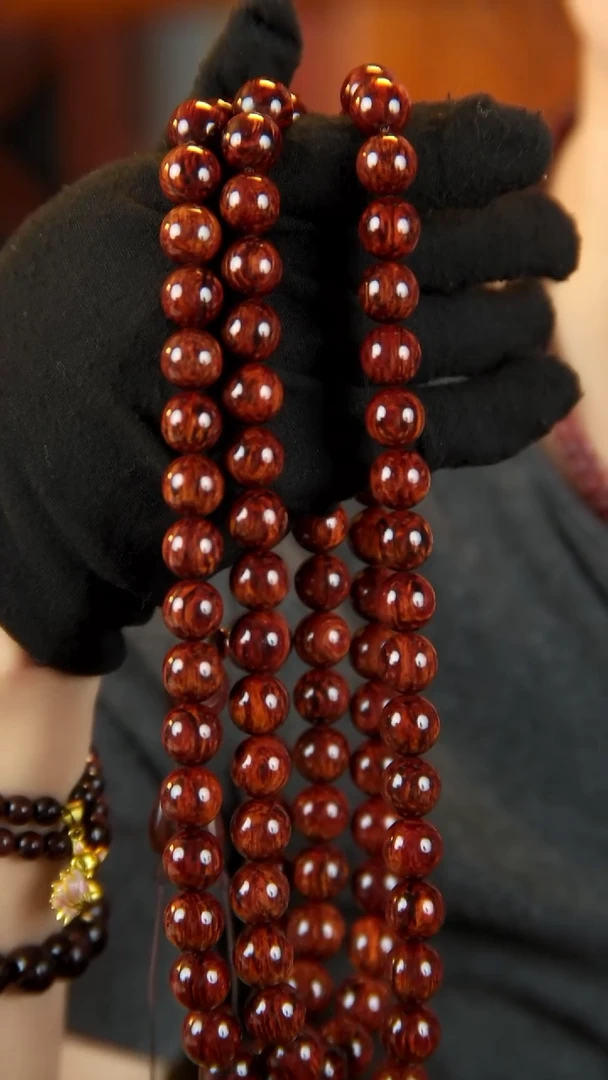 降真香手串/手链小**?海南红降土埋玉化料1.2*108手串