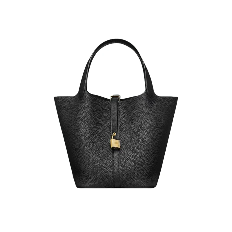 99新 Hermes/爱马仕 菜篮子黑金22/黑银22