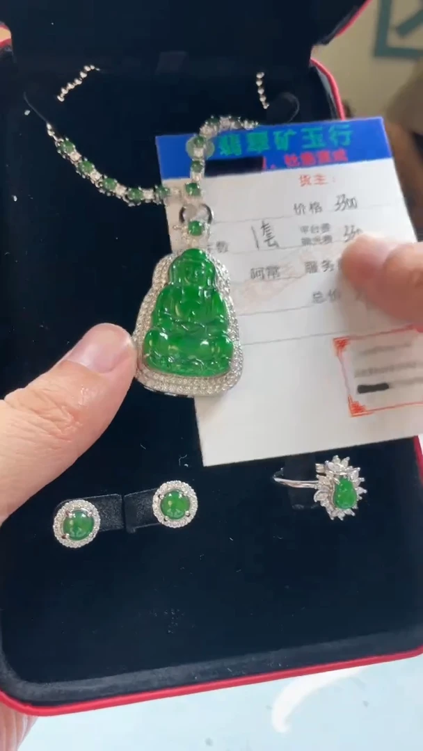 颈饰银S925镶嵌翡翠我****活-净货-多样性-发一套