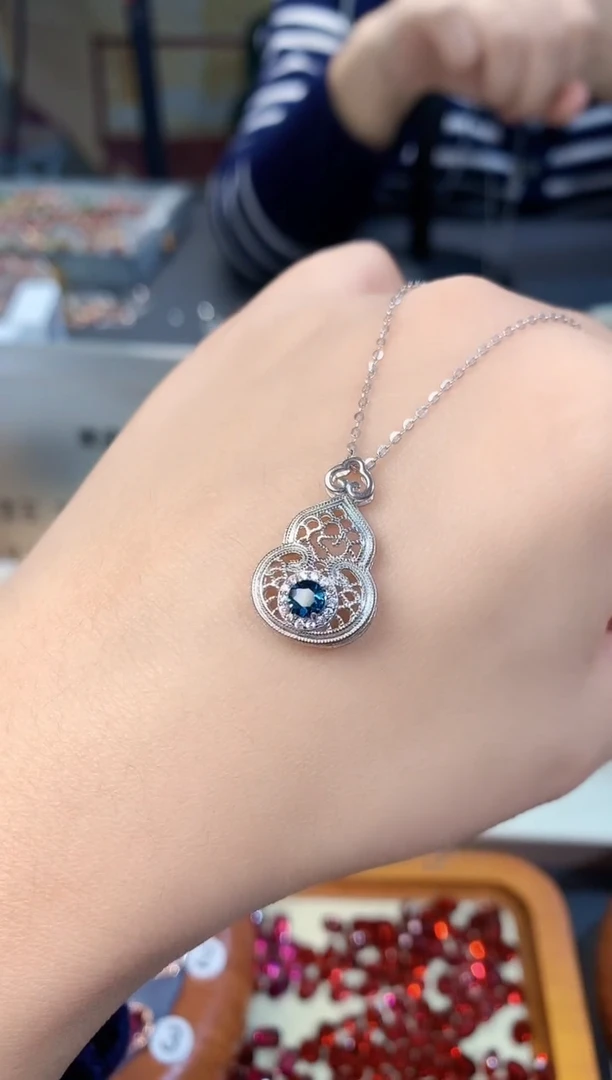 【闪购商品】碧玺吊坠银S925镶嵌天然