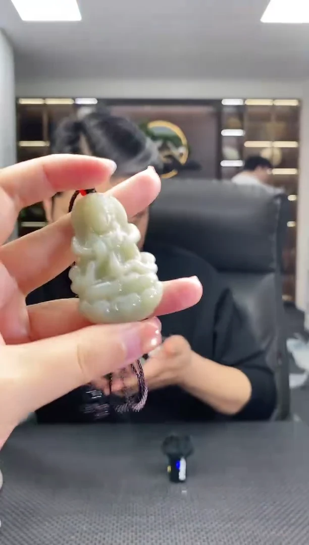 颈饰未镶嵌和田玉飘带观音清货2