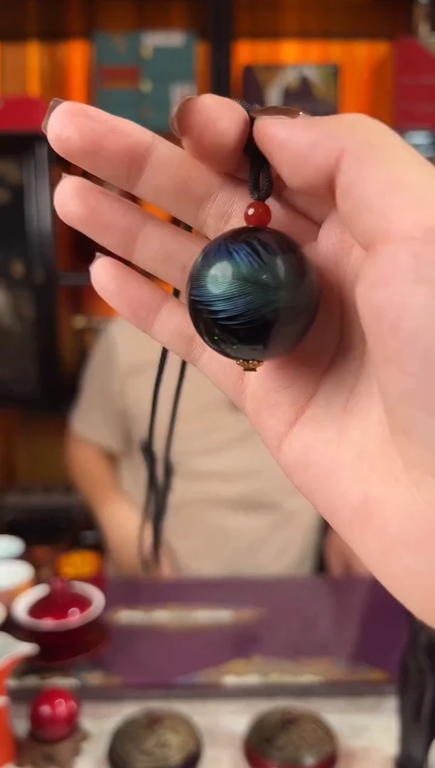 孔雀翎3.0大漆珠-太古大漆