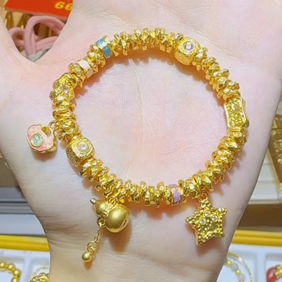 【水贝菲菲】足金999 星星葫芦锤纹工艺盘缠编绳 （盘缠+10配件）