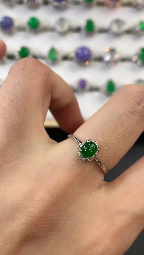 翡翠戒指18K金镶嵌B3 多样性一件发货