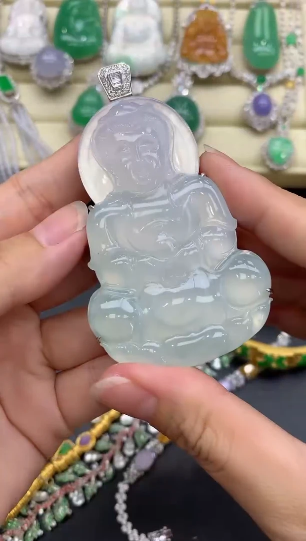 翡翠18K金镶嵌颈饰578-中国好珍宝