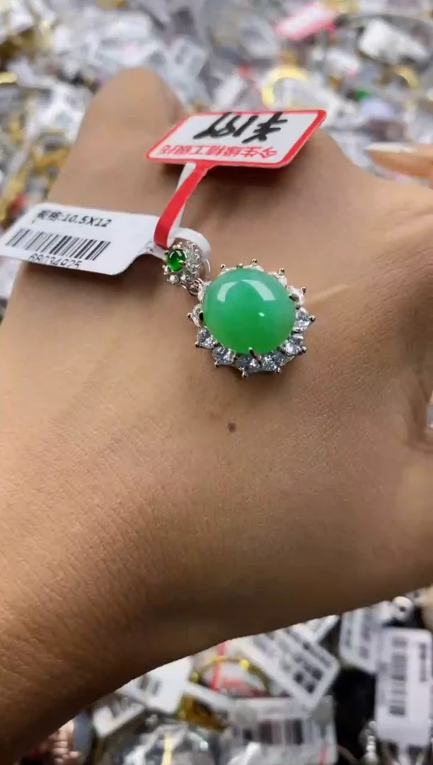 翡翠戒指银S925镶嵌555555   1