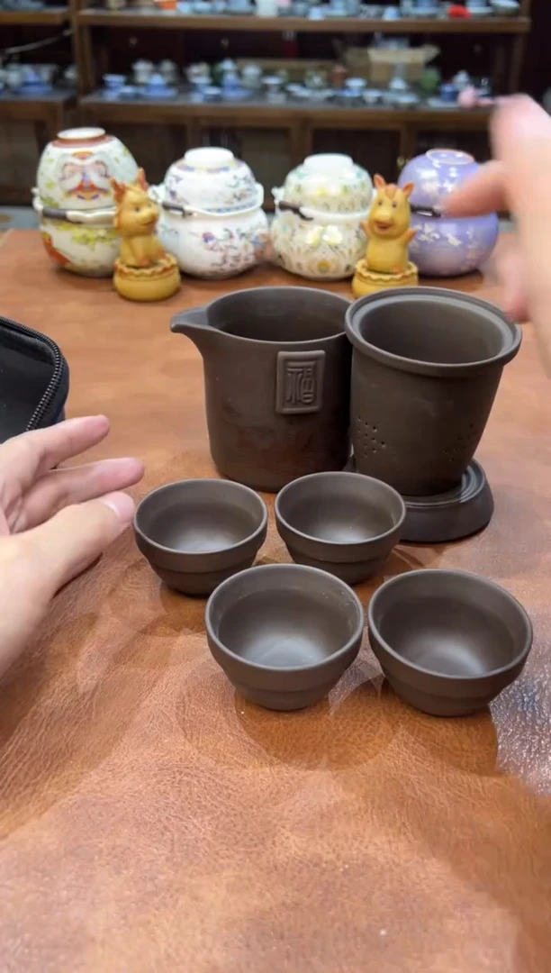 真的很便宜会开片的旅行茶具