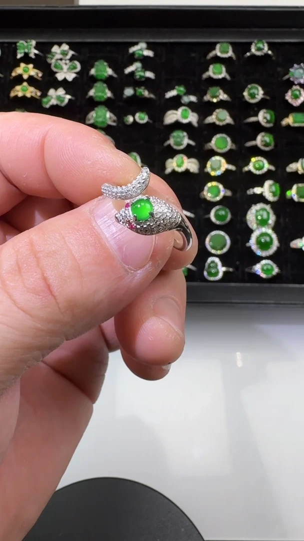 【闪购商品】定制翡翠银S925镶嵌00059624