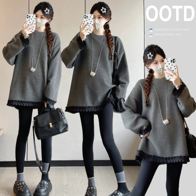 孕妇卫衣2026秋冬新款孕妇T恤卫衣孕妇打底宽松显瘦上衣长袖套装