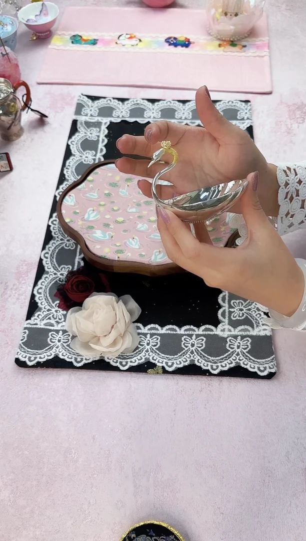 36呆坐 天鹅纯银茶漏 带编织