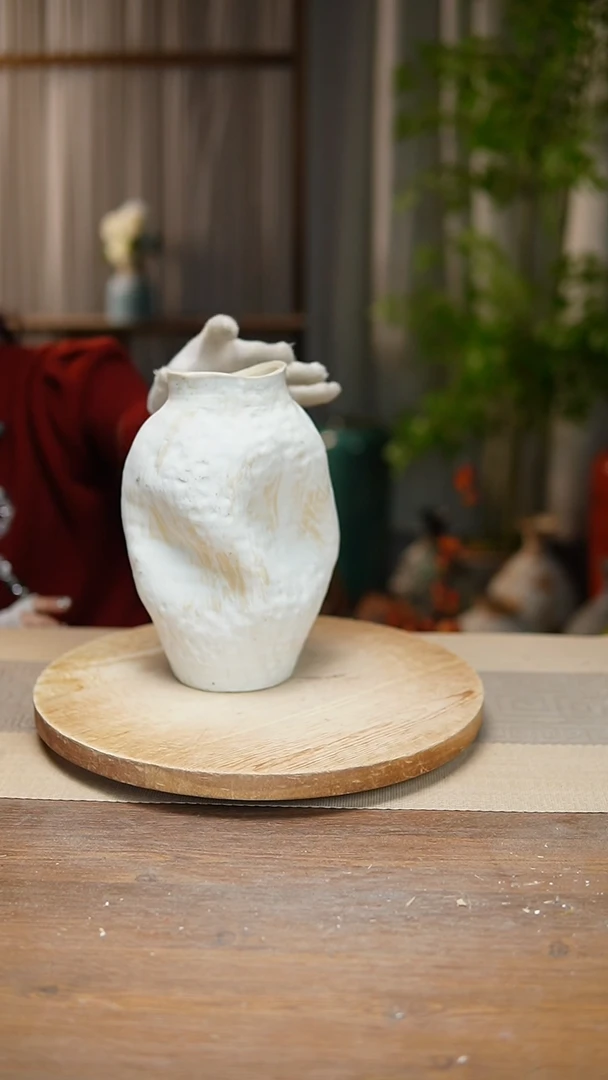 【闪购商品】陶瓷 花器陶瓷花瓶手捏瓶002瑕疵