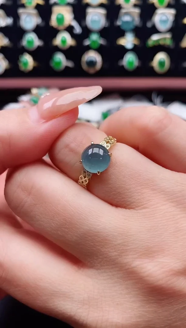 银S925镶嵌戒指翡翠1