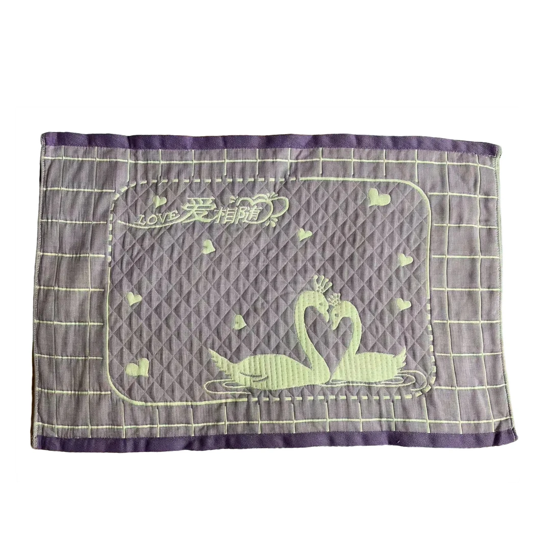 新款纱布亲肤大号枕巾50X80透气柔软