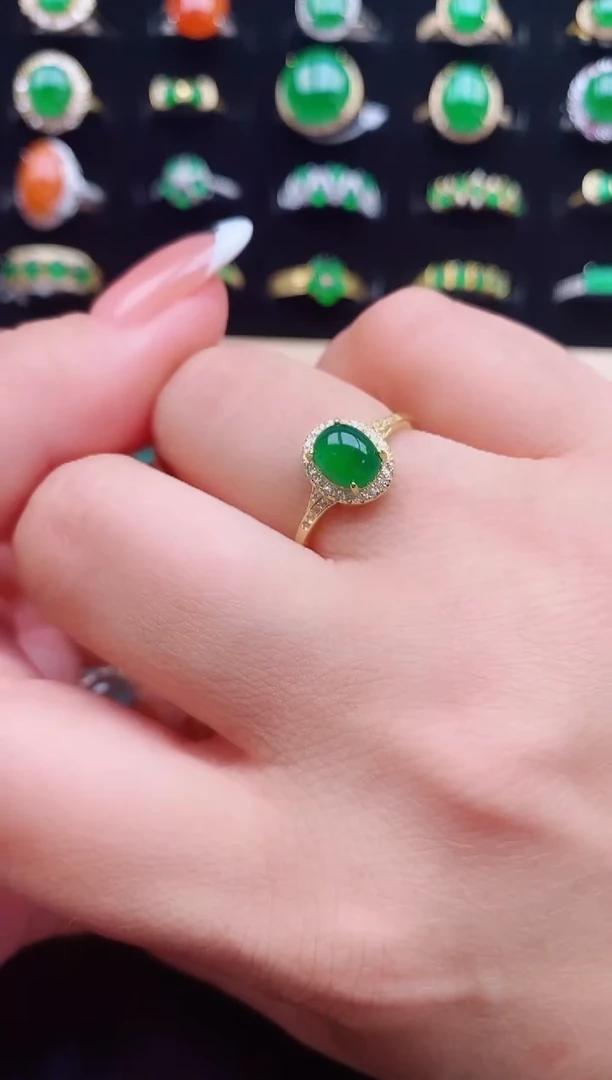 【闪购商品】翡翠戒指银S925镶嵌21321