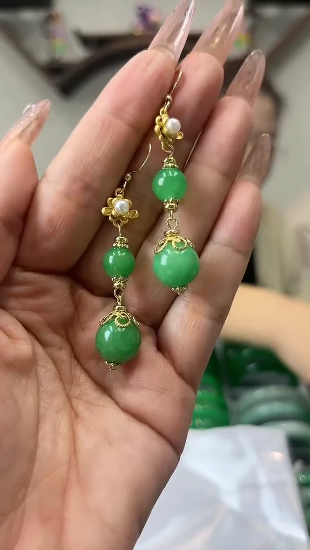 【闪购商品】翡翠耳饰未镶嵌a21 设计款耳坠