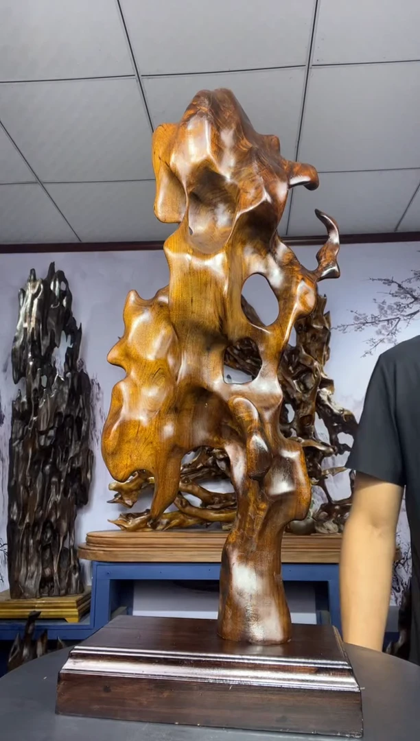 金丝楠木雕款晶*樑金丝楠木工艺品摆件