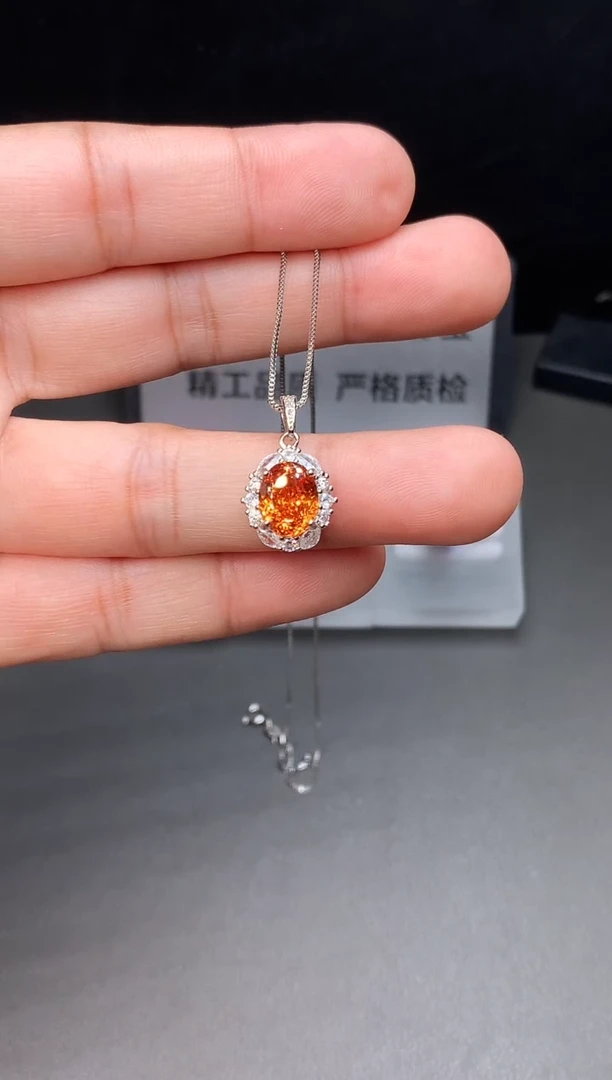 颈饰银S925镶嵌碧玺11