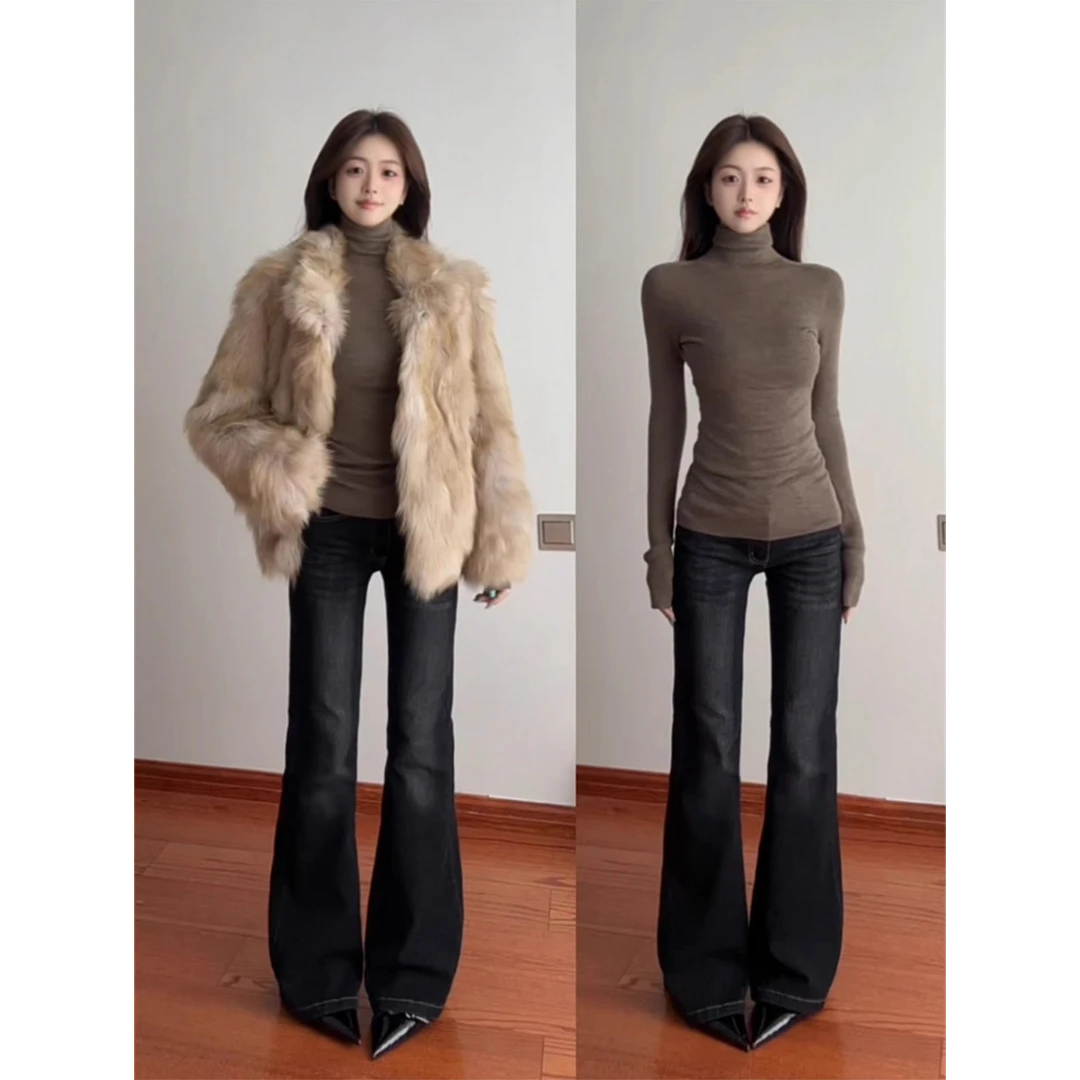 【婉如新生】堆堆高领秋冬保暖内搭打底衫女2025新款修身收腰长袖T