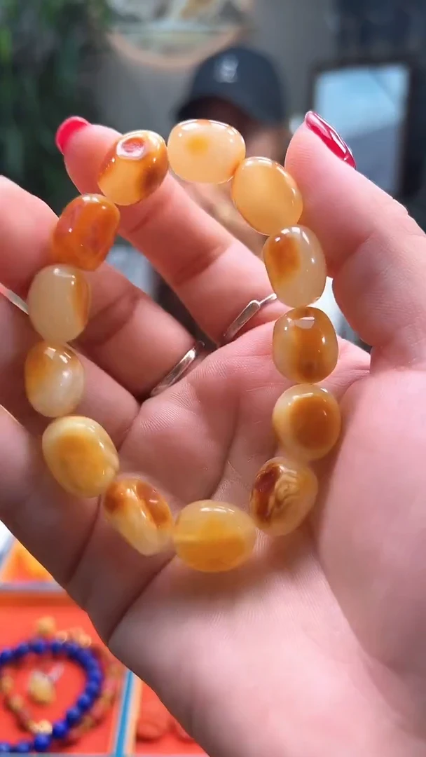 手链蜜蜡未镶嵌12+蜜蜡随型珠手串单圈