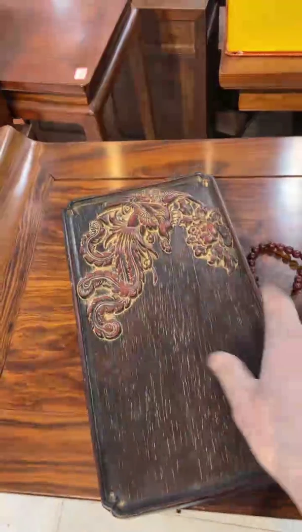 【闪购商品】木檀木雕刻窄茶盘