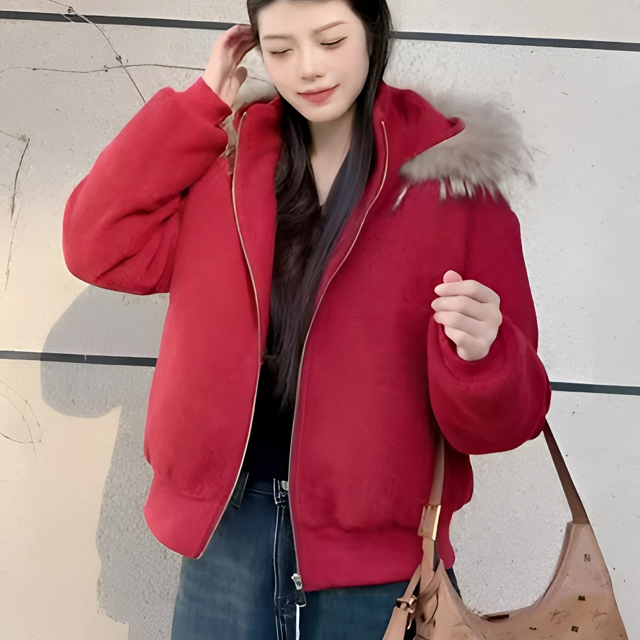 25895毛领可拆卸毛尼石墨烯加厚外套