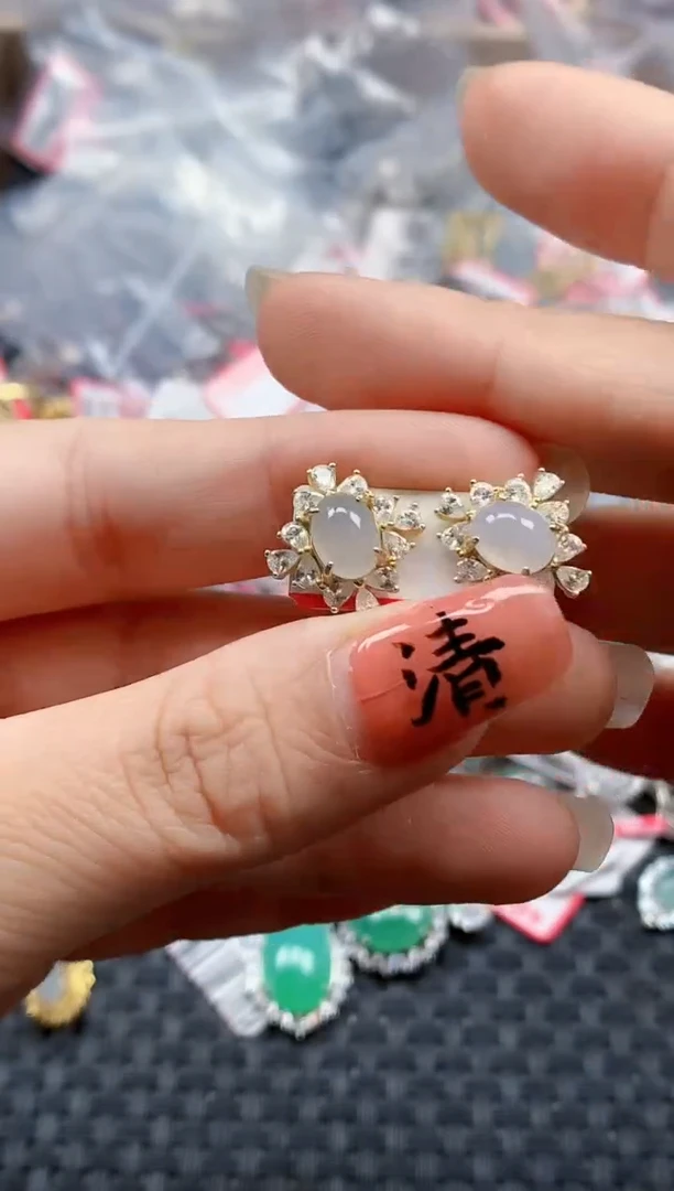 银S925镶嵌戒指翡翠天然A货缅甸翡翠