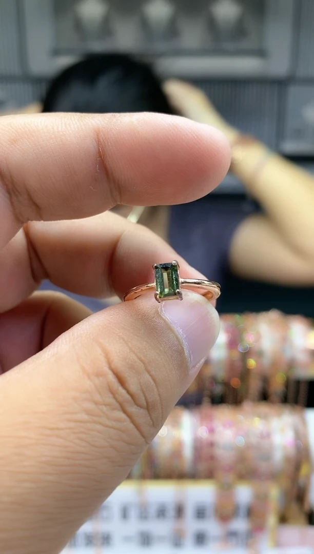 银S925镶嵌戒指碧玺166516556566551