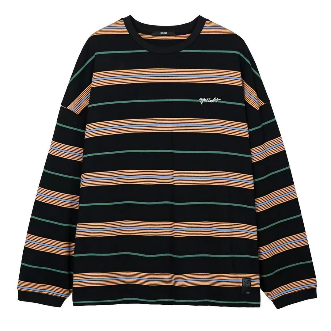 SPELLEDIT撞色条纹长袖T恤/NO退换