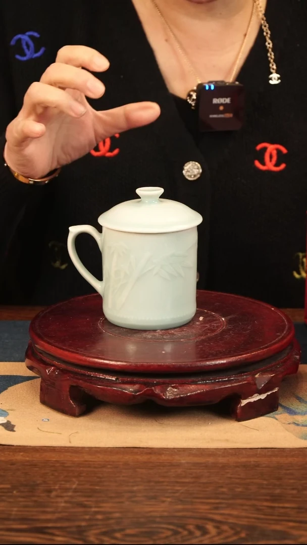 青瓷 粉青 竹叶杯