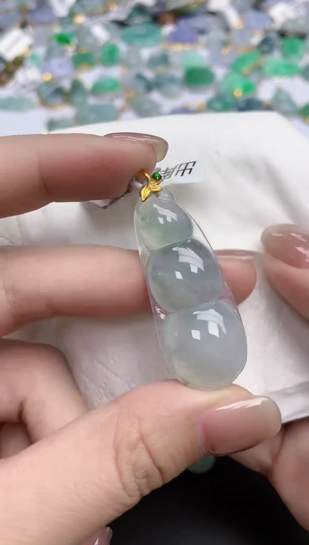【闪购商品】翡翠颈饰18K金镶嵌天然缅甸翡翠A货