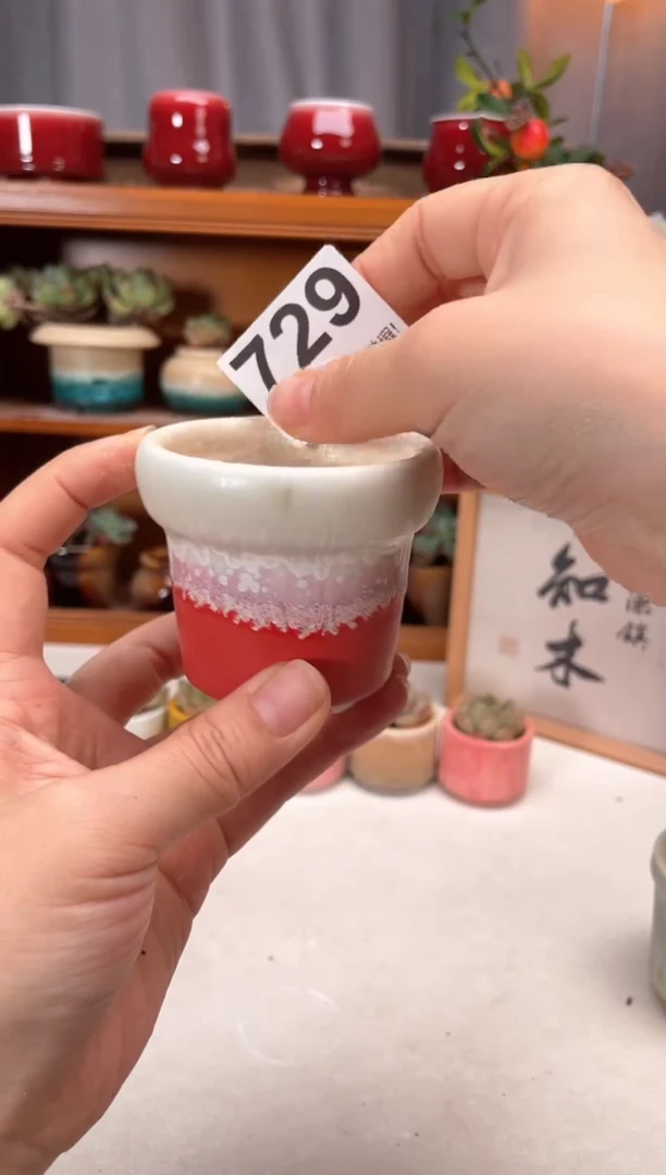 瓷片729小芳手工花盆