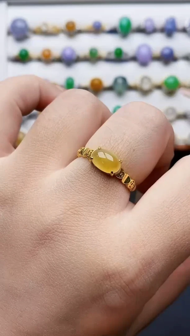 银S925镶嵌戒指翡翠0010