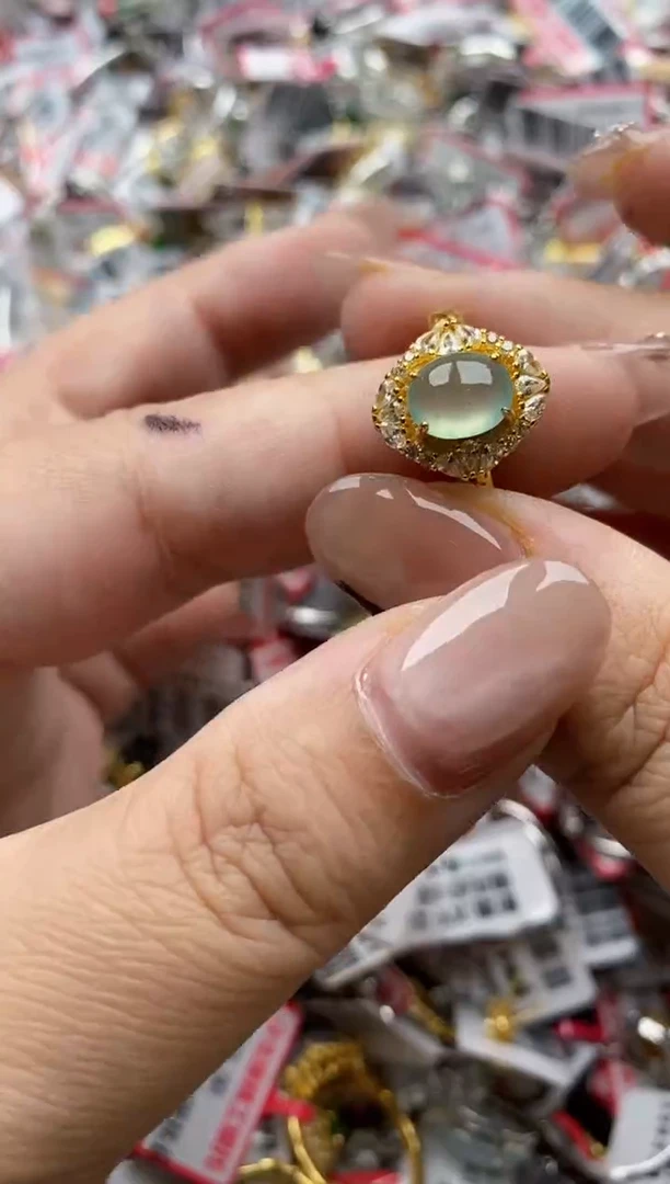 【闪购商品】翡翠戒指银S925镶嵌66666---4