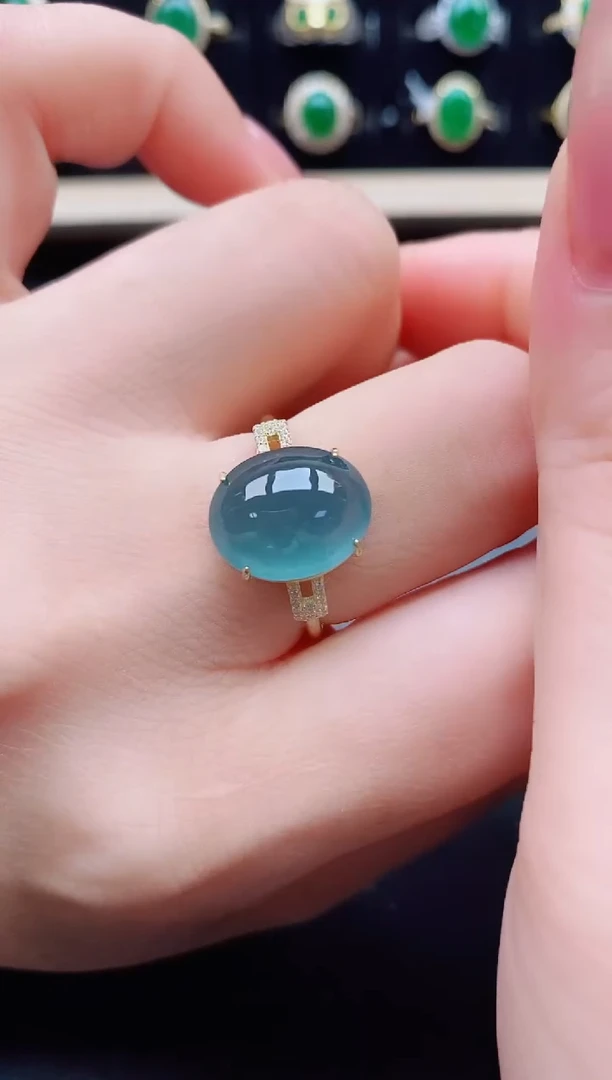 翡翠戒指银S925镶嵌3121