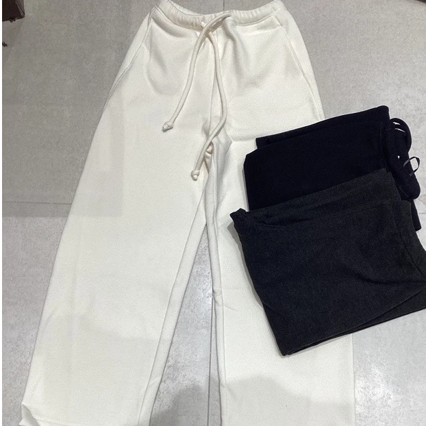 羊毛休闲抽绳阔腿裤