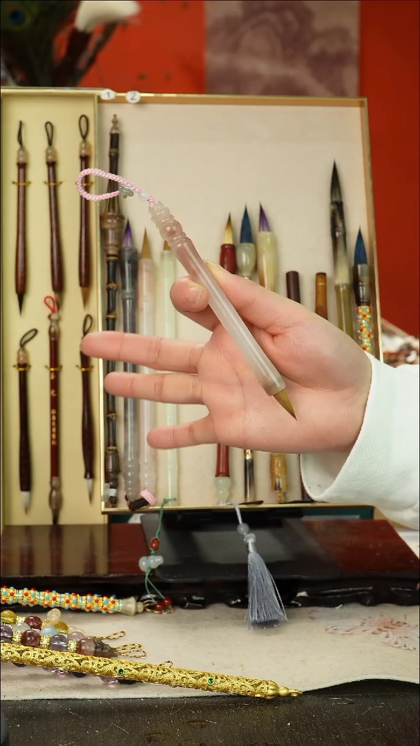 155号闪孤品高货毛笔链接 清水试笔 蘸墨不退