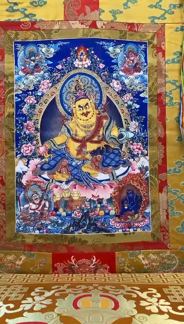 【闪购商品】卷轴画矿物质喷绘  五姓财1.3m金色龙布