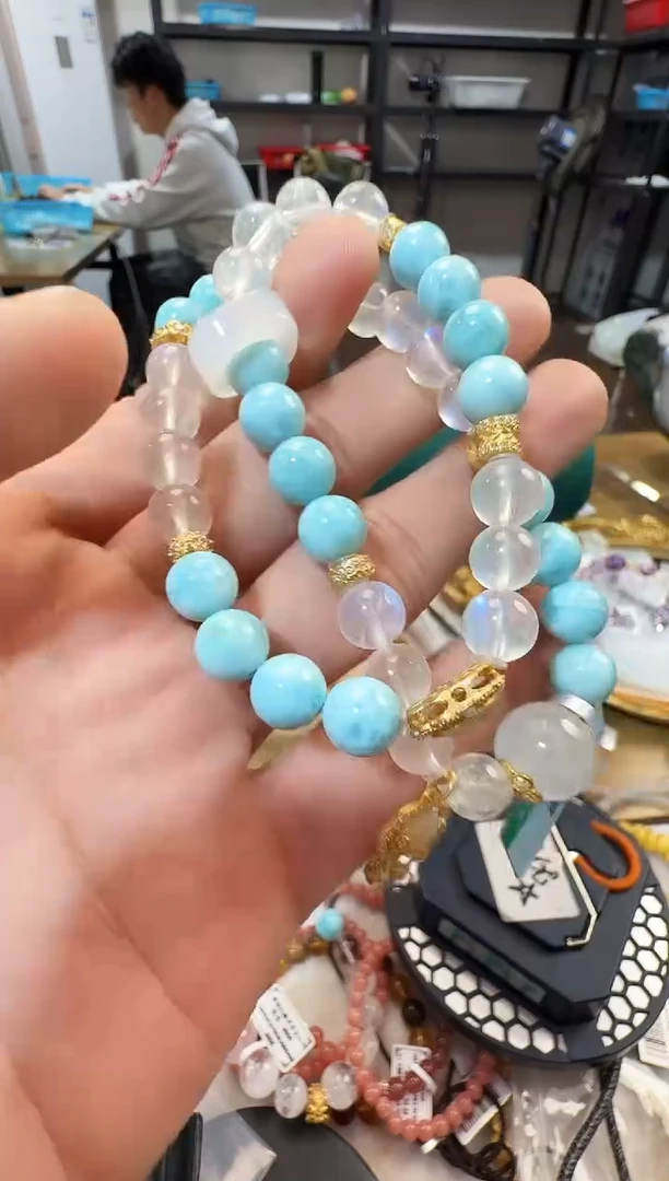 未镶嵌针钠钙石（海纹石）手链晶6642 约8mm