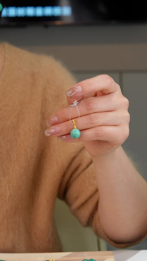 【闪购商品】绿松石吊坠(不含链)18K金镶嵌1