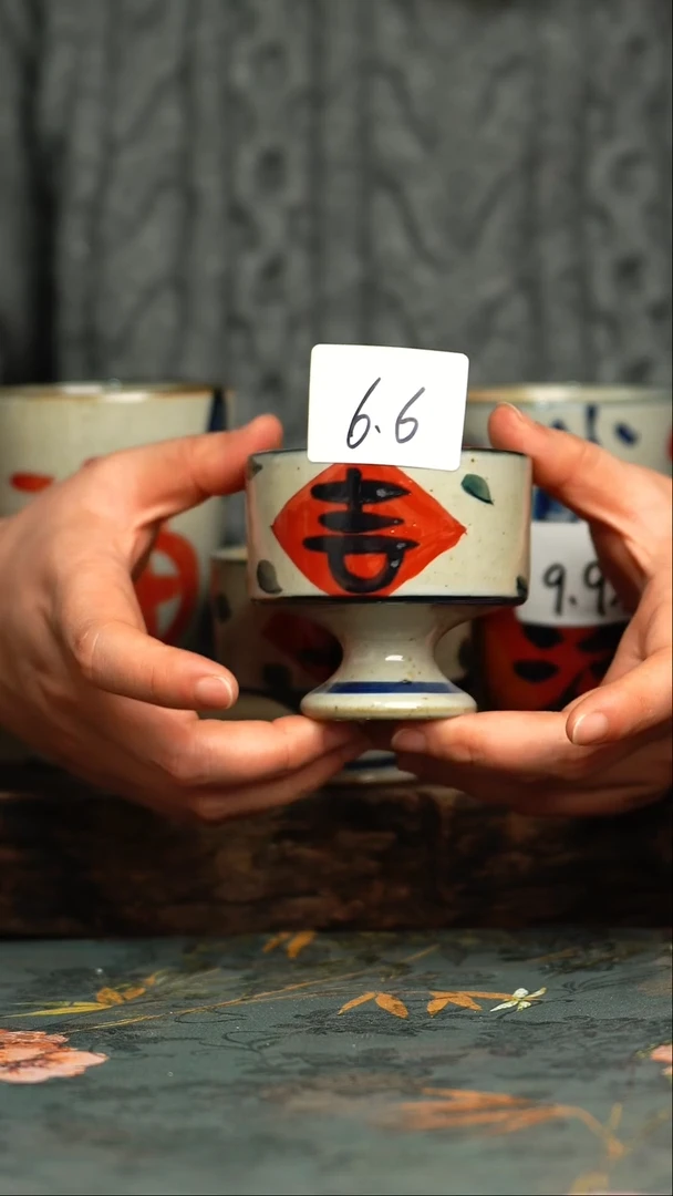 【闪购商品】杯杯釉下彩手工手绘同款陶器