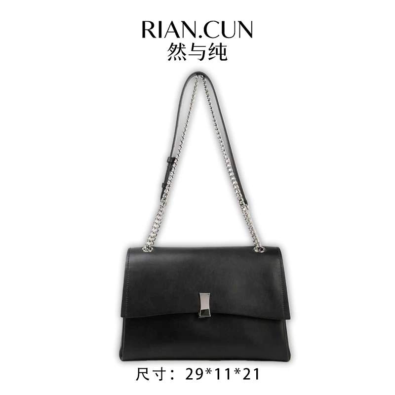RAIN.CUN冬季2025新款轻奢设计单肩斜挎女包 BF-66693-黑色