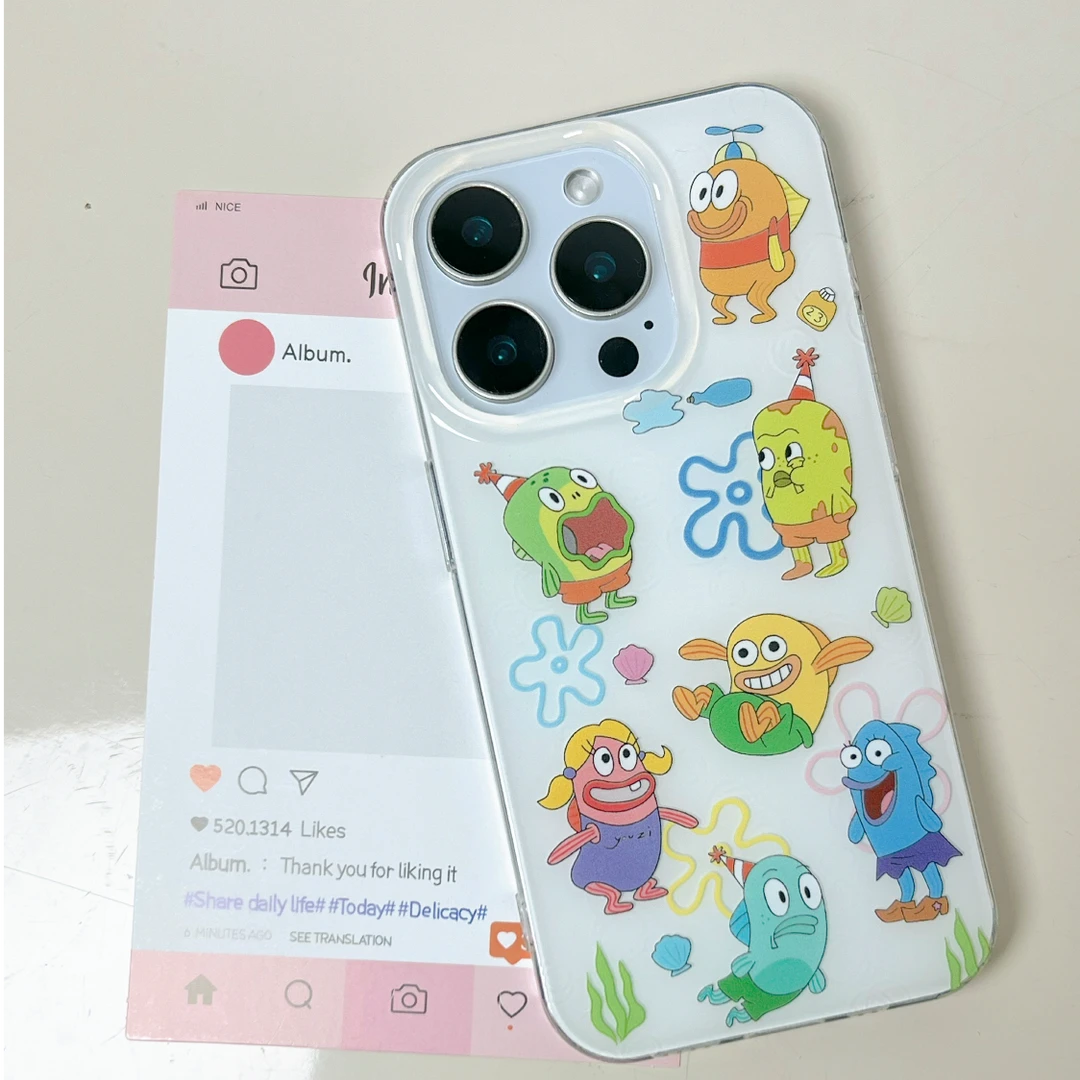 IMD手机壳比奇堡可爱小呆鱼适用苹果16iPhone15华为小米oppovivo