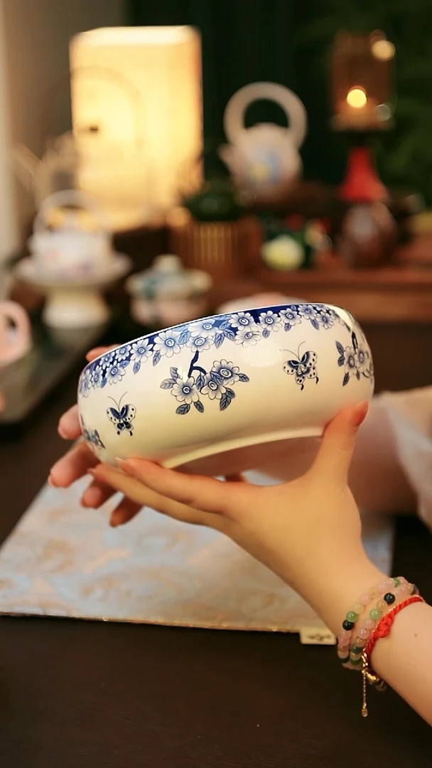 陶瓷茶具蝶恋花建水