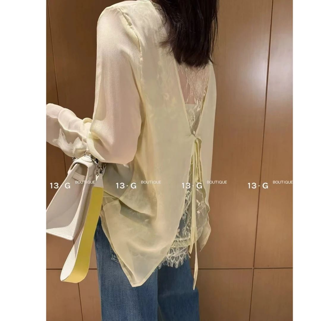 【蜜爷家】南油欧货背后蕾丝衫3211#