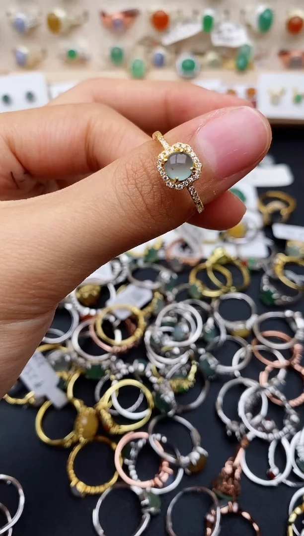 【闪购商品】翡翠戒指银S925镶嵌缅甸翡翠